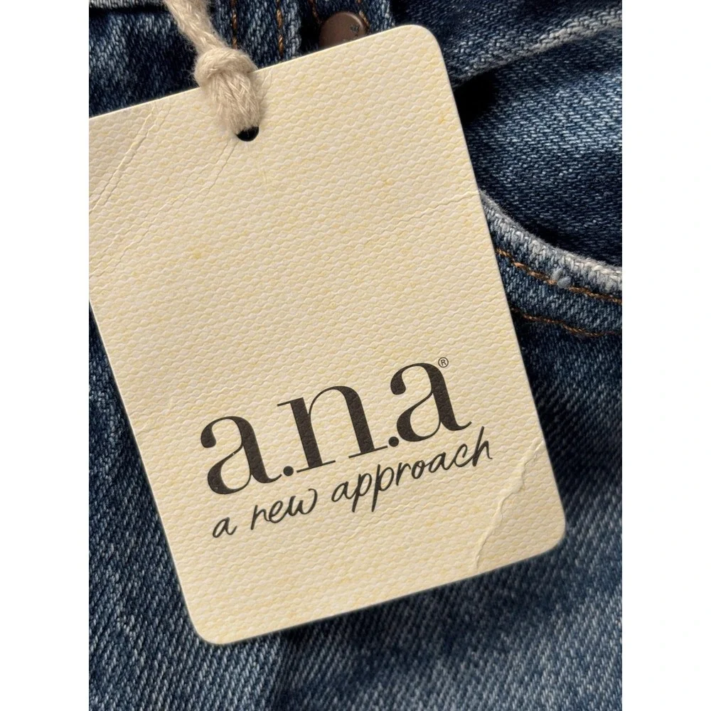 A.n.a Shorts Womens 2 Blue Highest-Rise 90 Denim‎ Bermuda Raw Hem 9 Inseam NWT